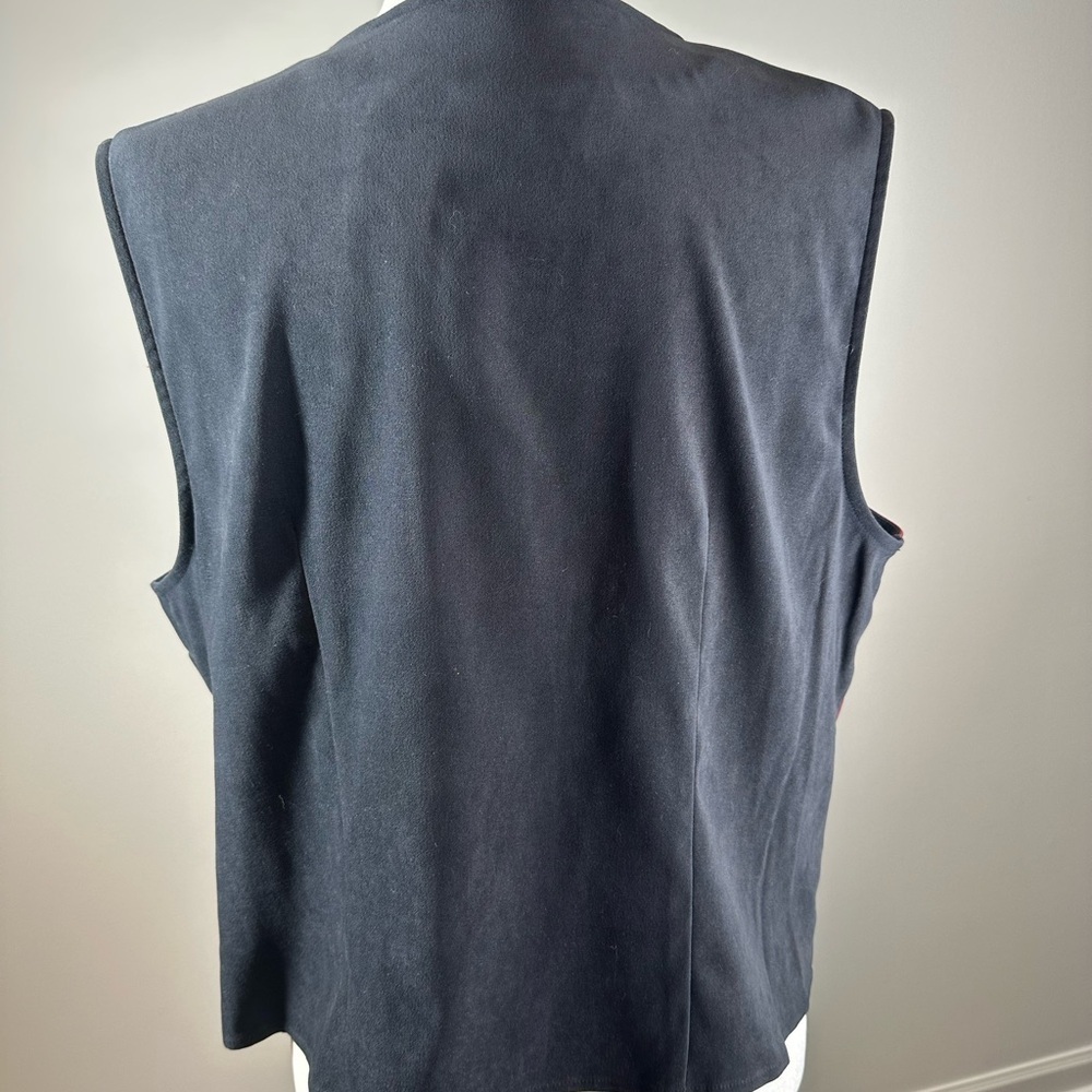 White Stag Colorblock Button Vest Black Burgundy Purple Stretch Size L - Picture 3 of 4